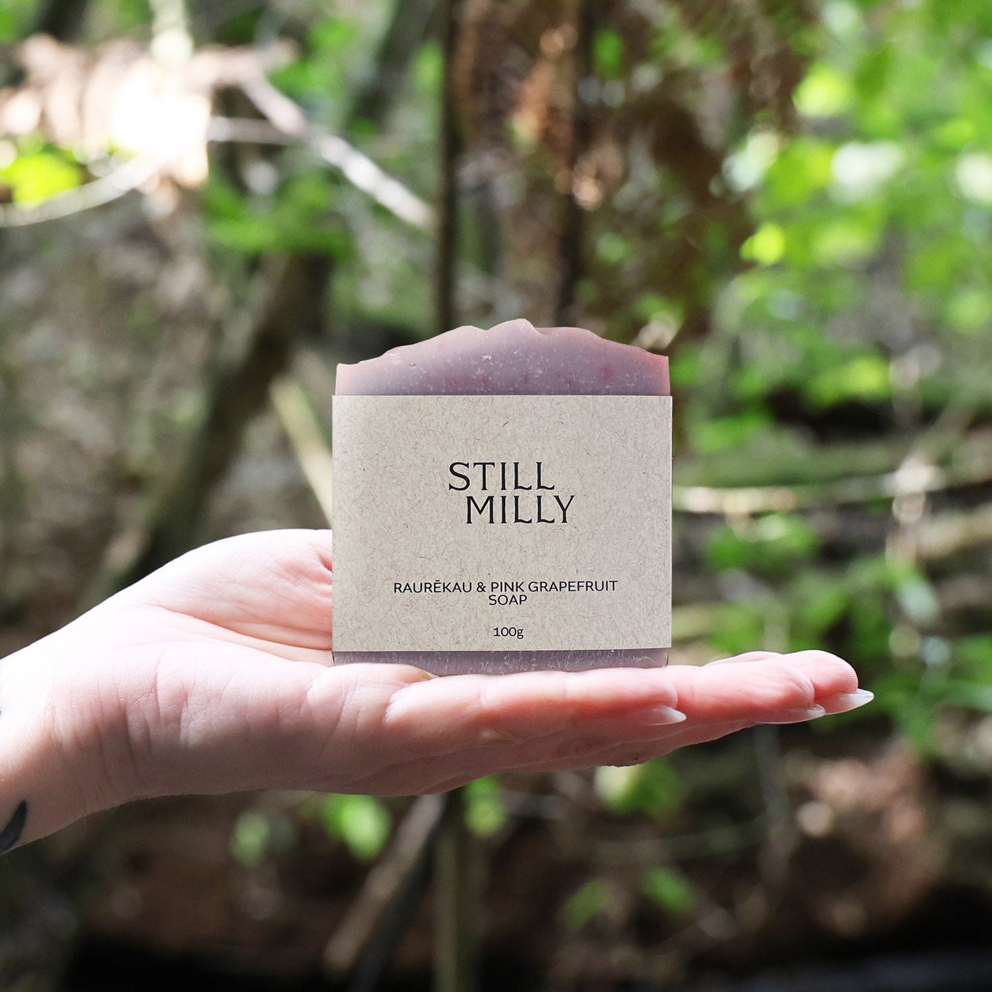 Raurēkau and Pink Grapefruit natural cold process soap bar by Still Milly.